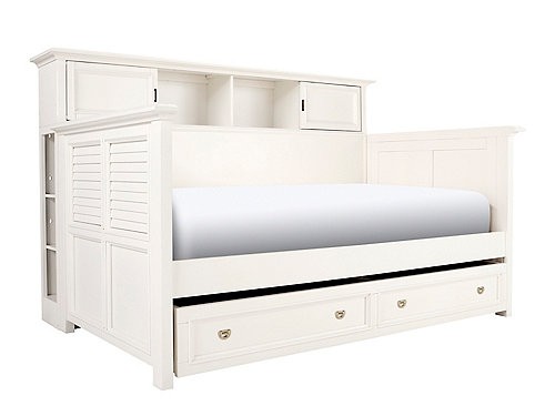 Varsity bookcase daybed w trundle white white
