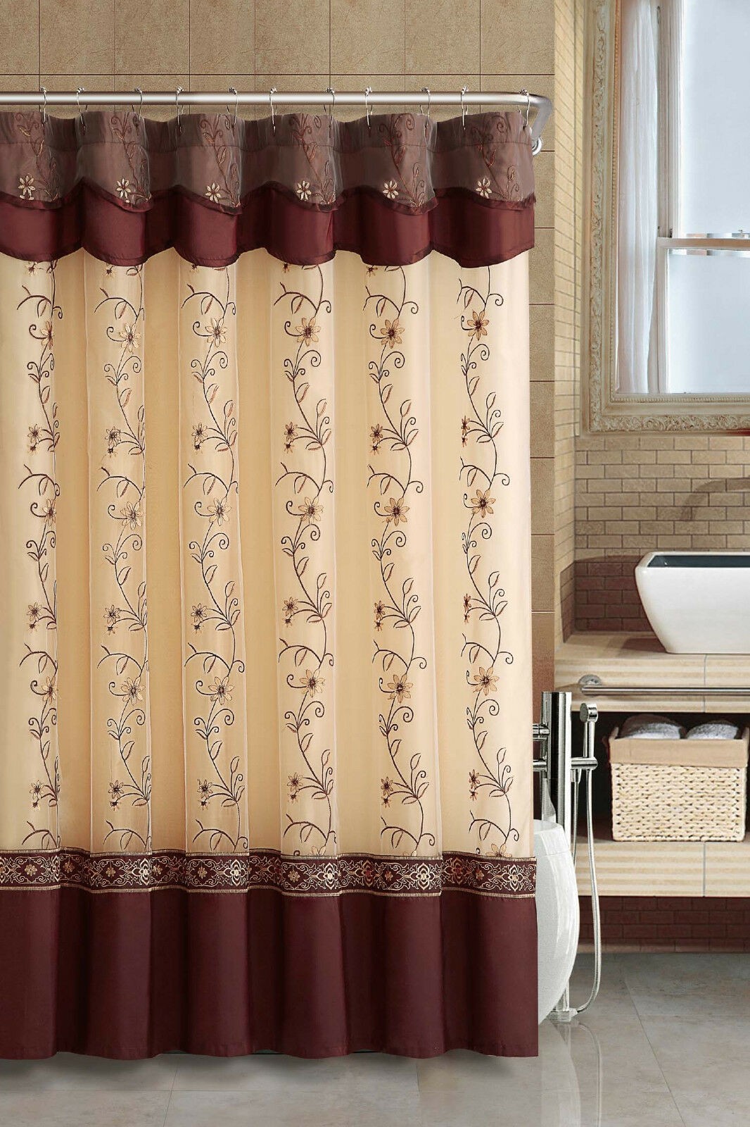 Vcny daphne embroidered sheer taffeta fabric shower