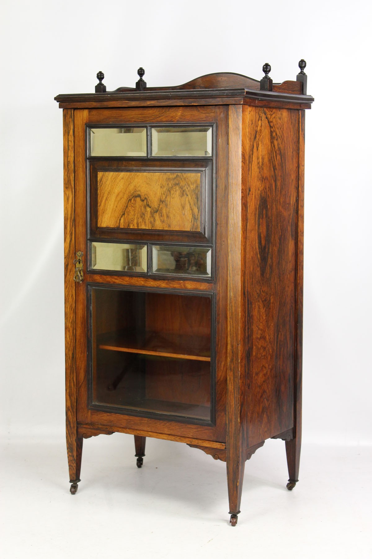 Victorian rosewood music cabinet bookcase 1