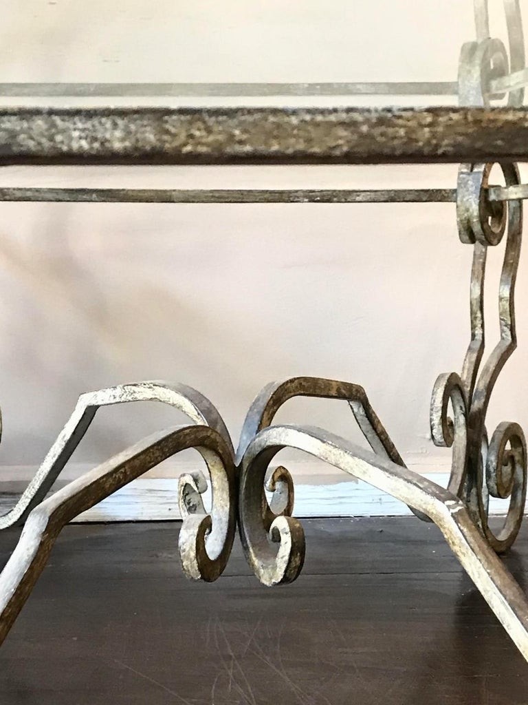 Vintage french wrought iron coffee table for sale at 1stdibs