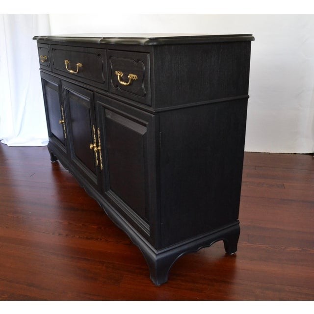 Vintage karges french style black buffet sideboard chairish 2