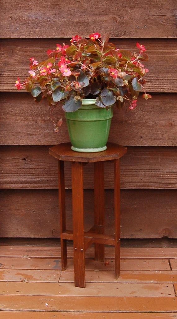 Vintage wooden stand old plant stand small by