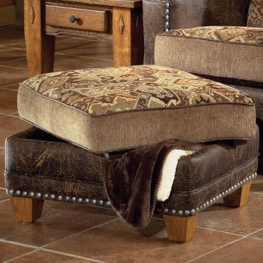 Western collection storage ottoman western furniture