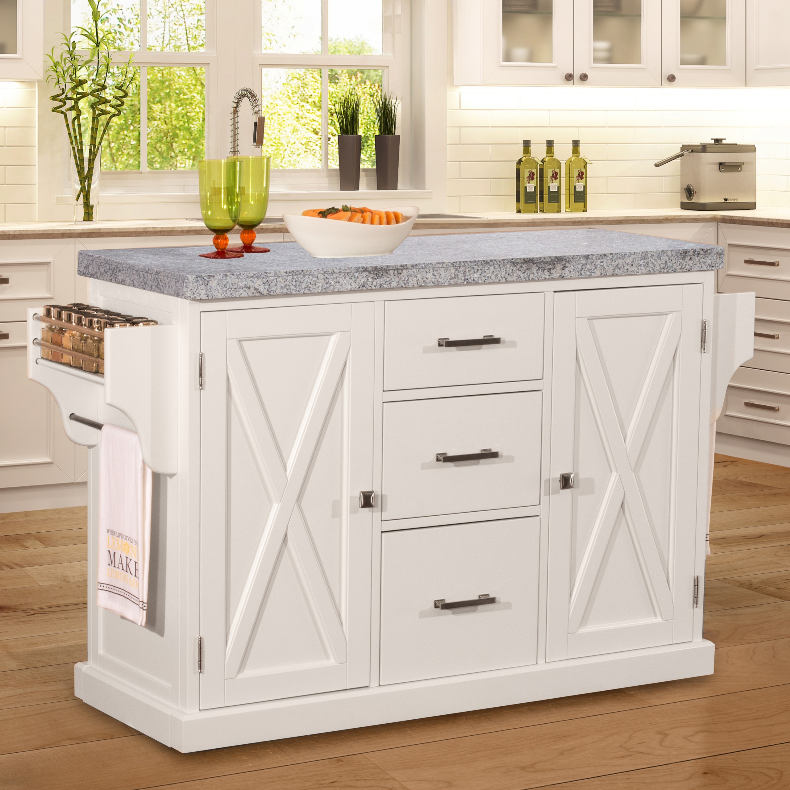 White kitchen islands with granite top tyres2c