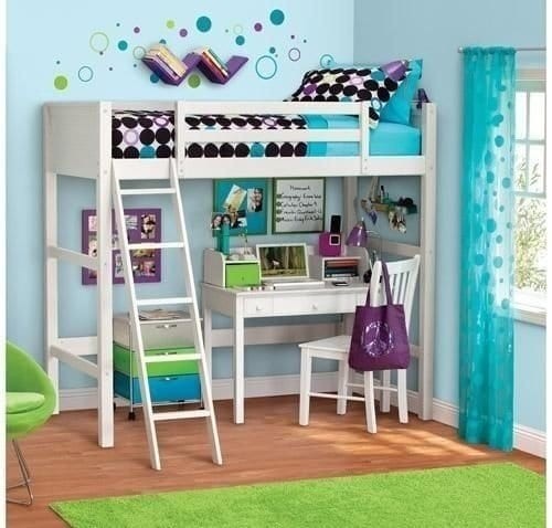 White loft beds for girls with desk loft bed deals