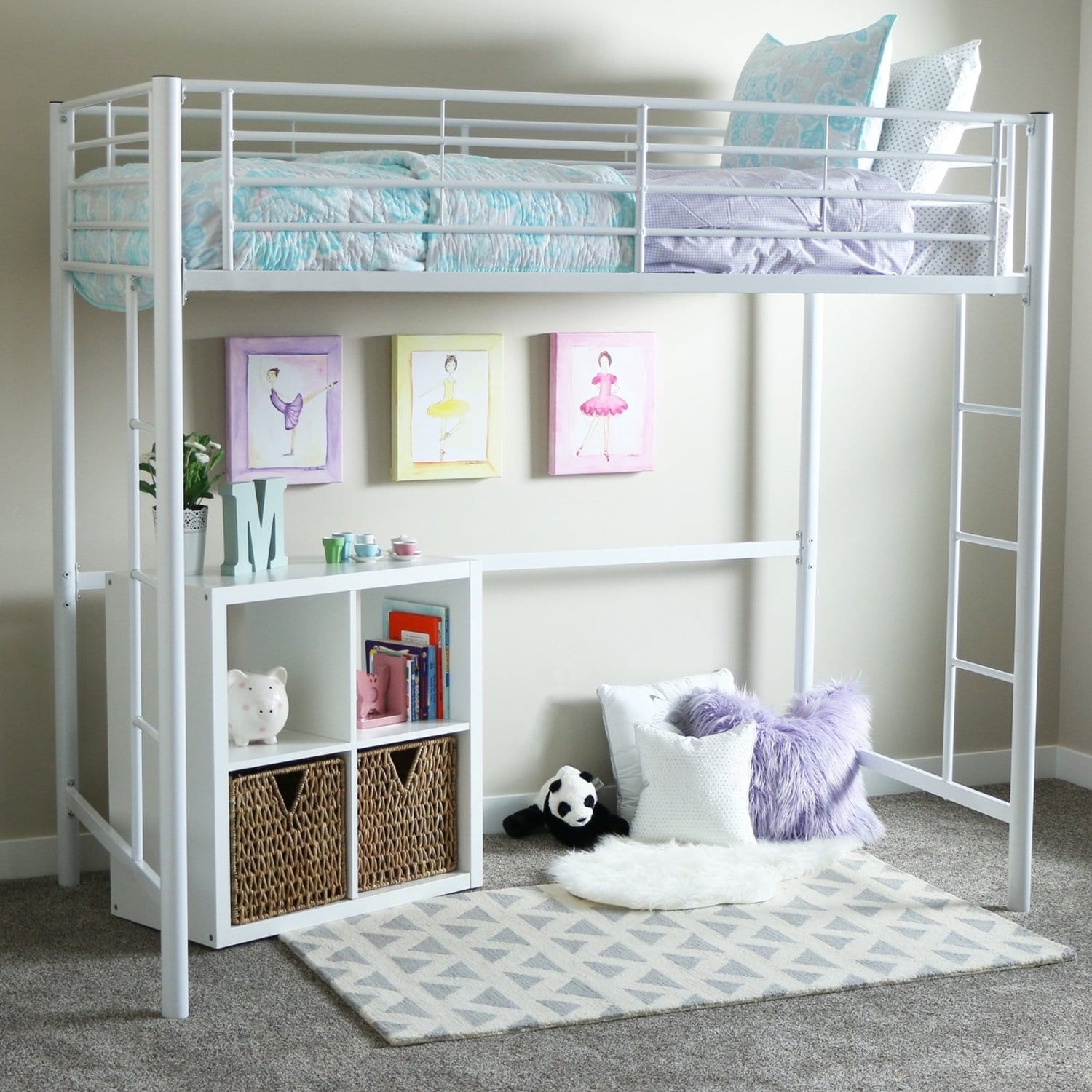 White loft beds for girls with desk loft bed deals
