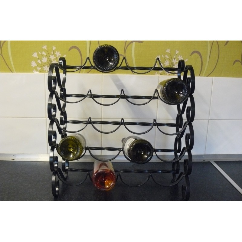 Wine rack 20 bottle wrought iron 1