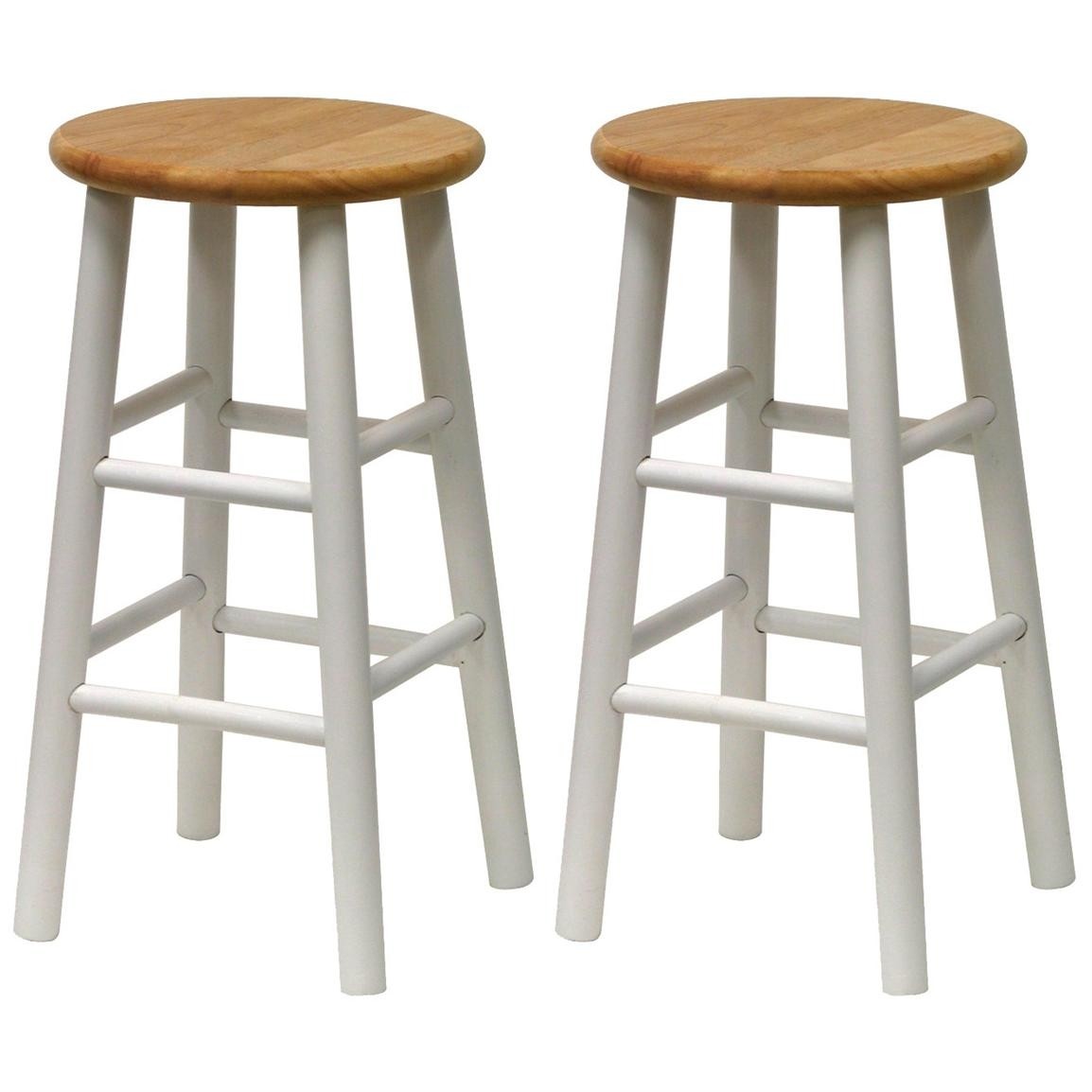 Winsome natural white 24 basic bar stools set of 2