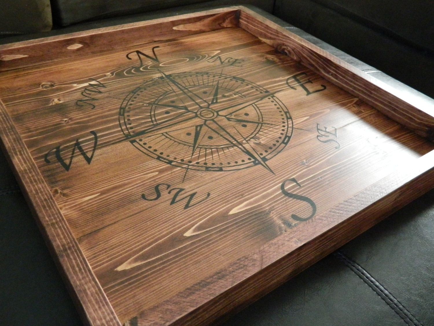 Wood trays for cushion ottoman ottoman tray wood compass