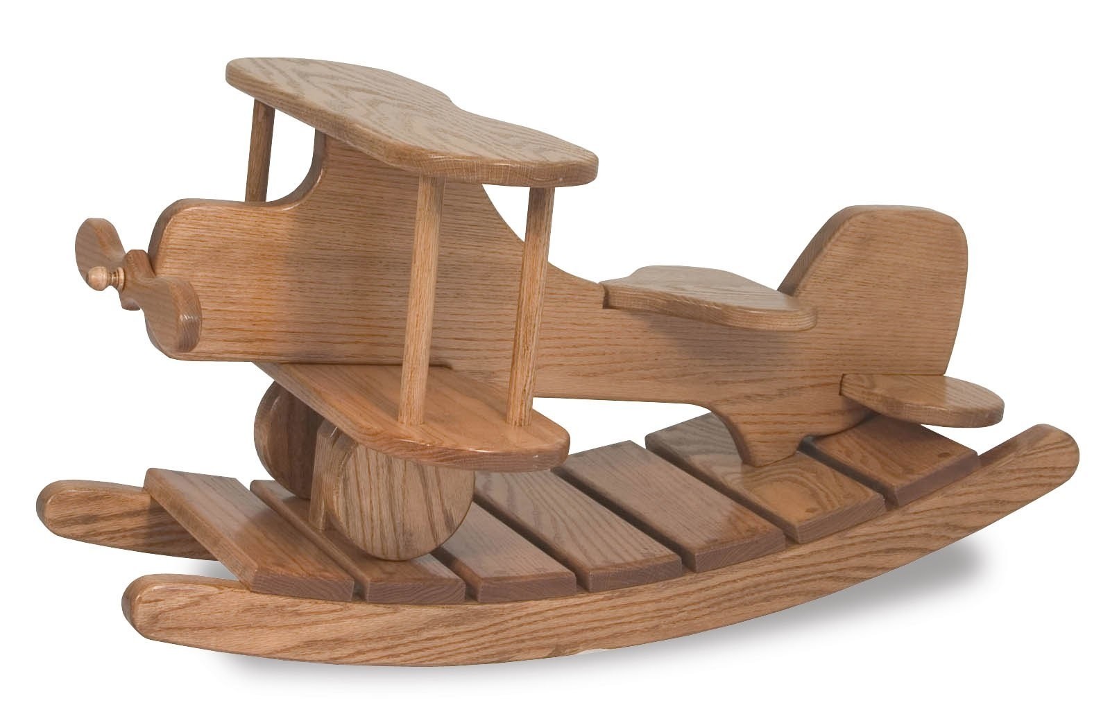 Wooden airplane rocker solid oak wood from dutchcrafters amish