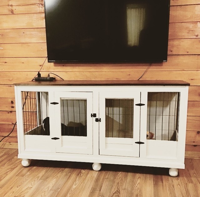 Wooden dog crates rustic family room dallas by