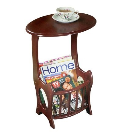 Wooden magazine table wood end table magazine rack table