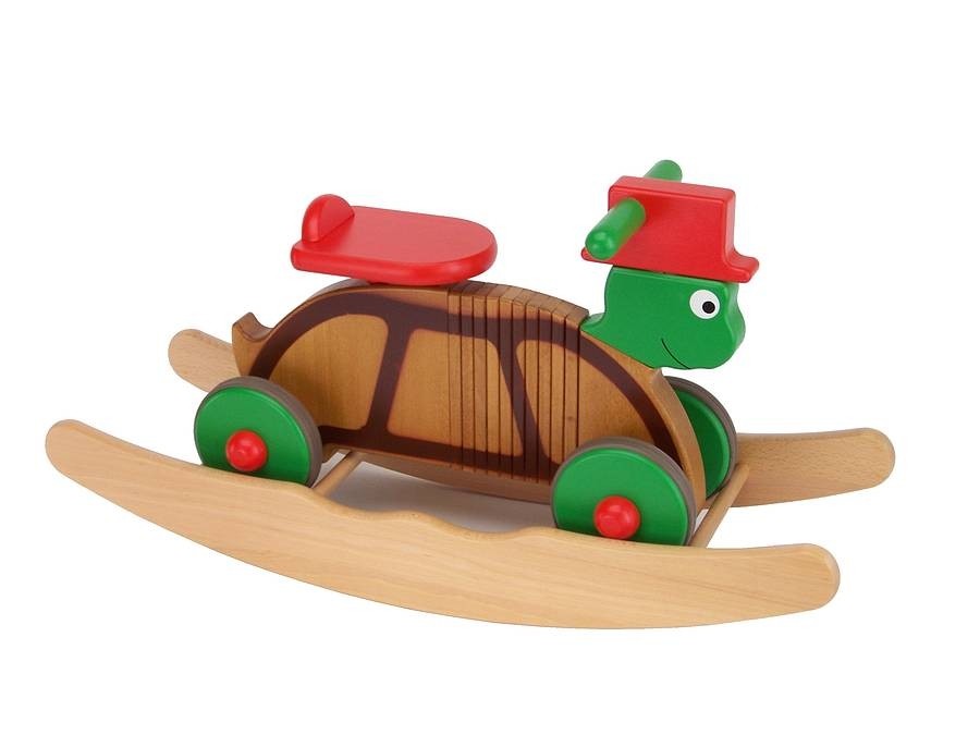 Wooden rocking and ride on turtle toy by hibba toys