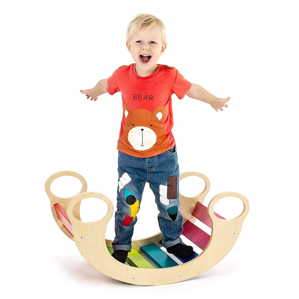 Wooden rocking toy happy little tadpole 1