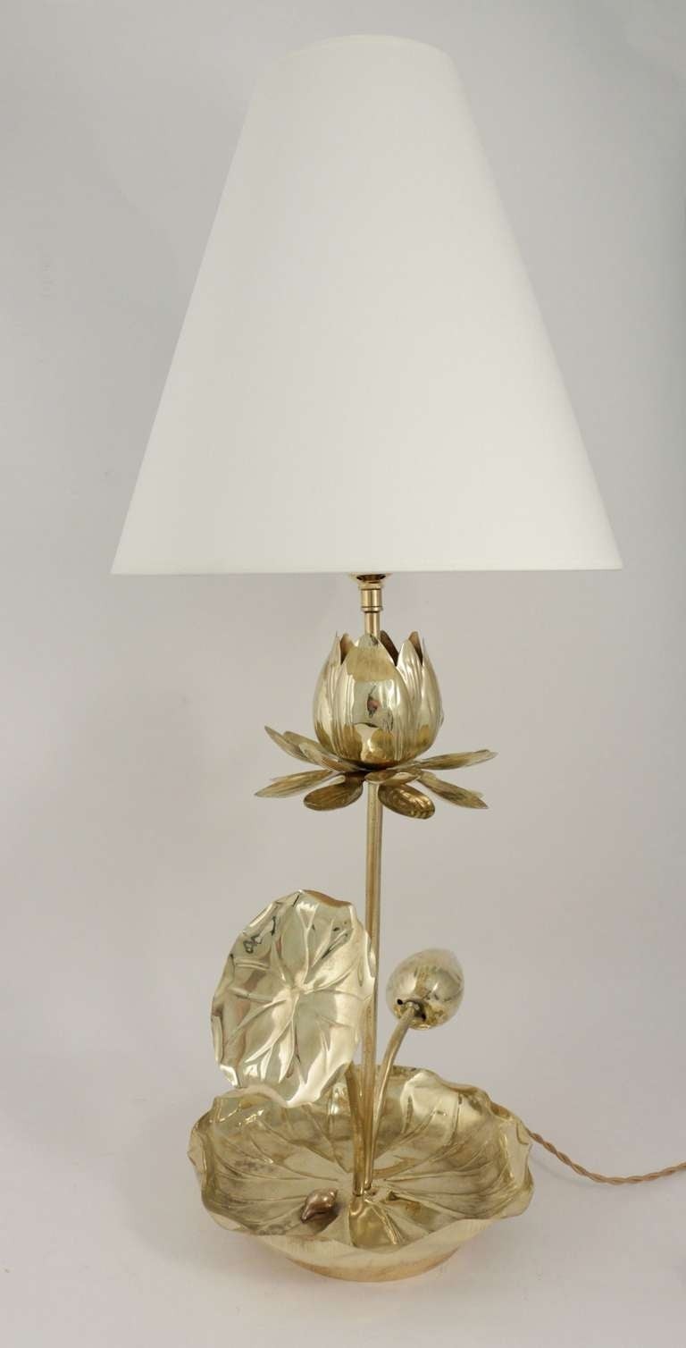 1960s lily pad and snail brass table lamp at 1stdibs