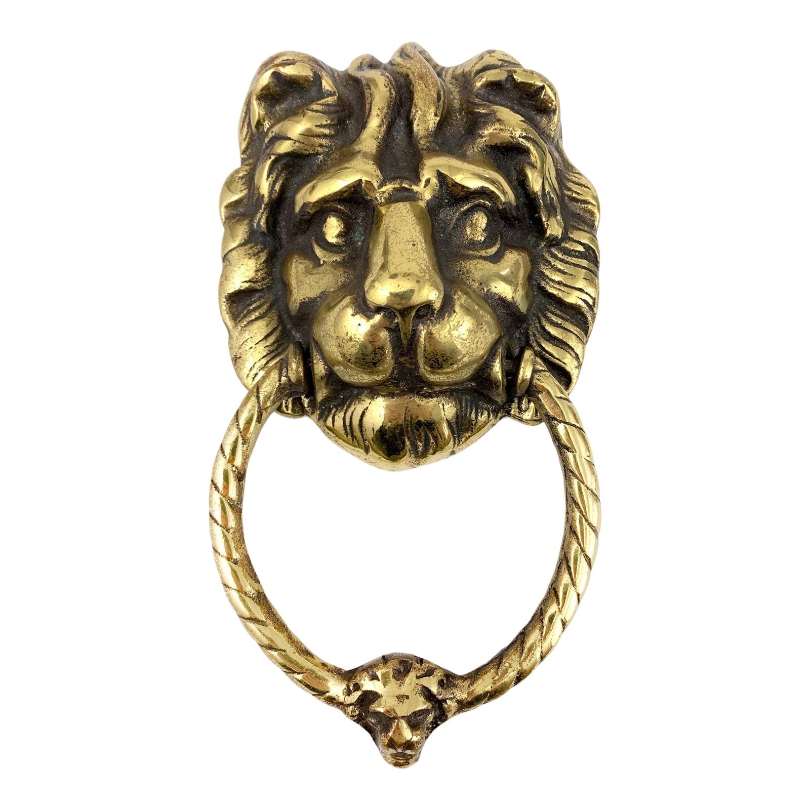 1960s vintage heavy brass lion head door knocker chairish