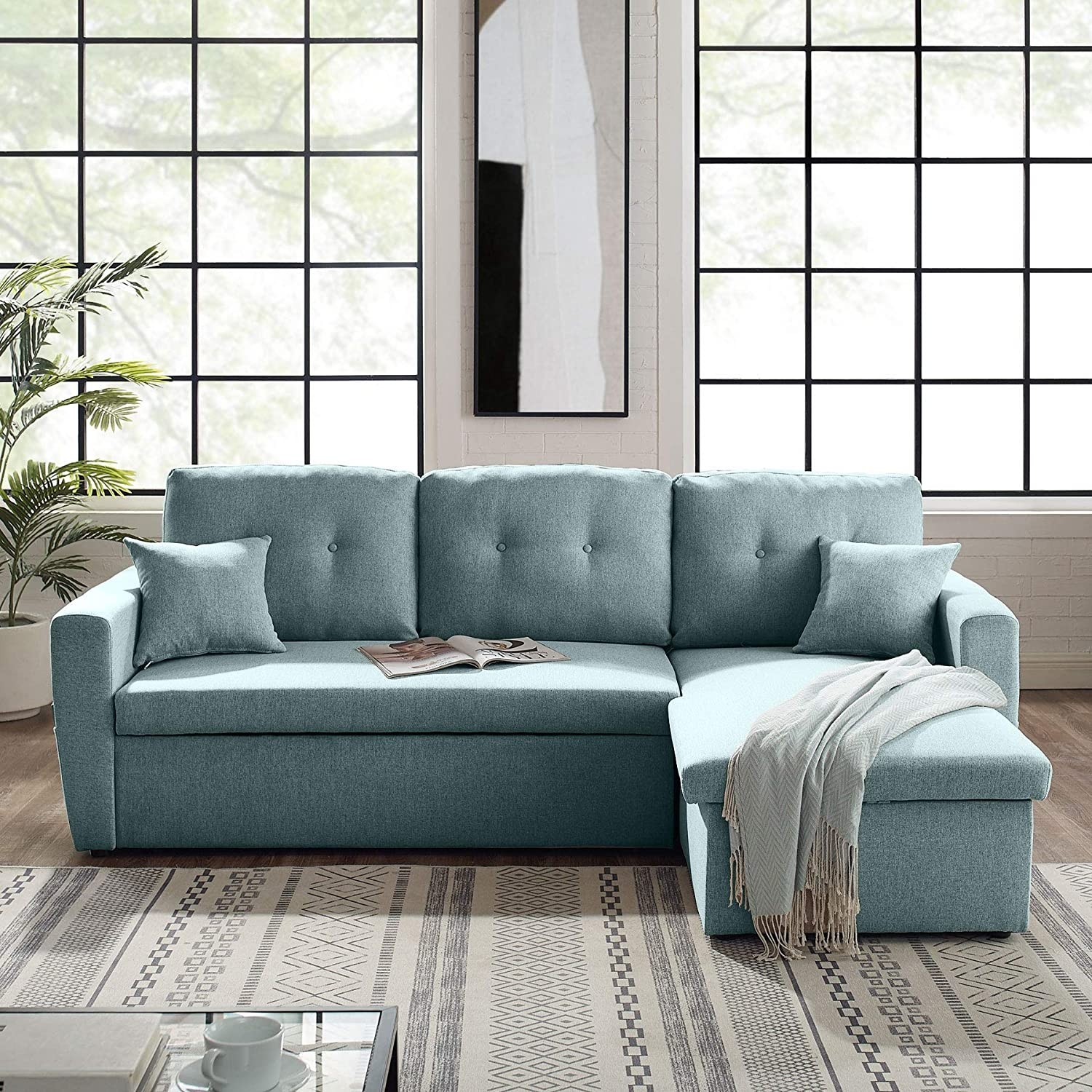 3 seater sofa bed with storage tribesigns 86 6 1