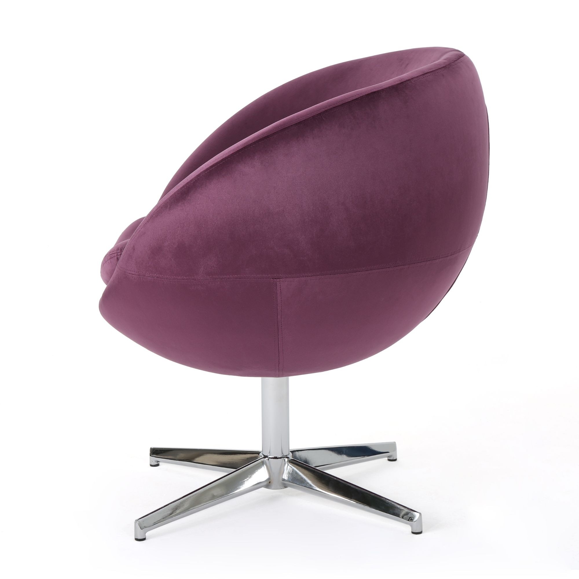 31 75 raisin purple and silver contemporary swivel chair