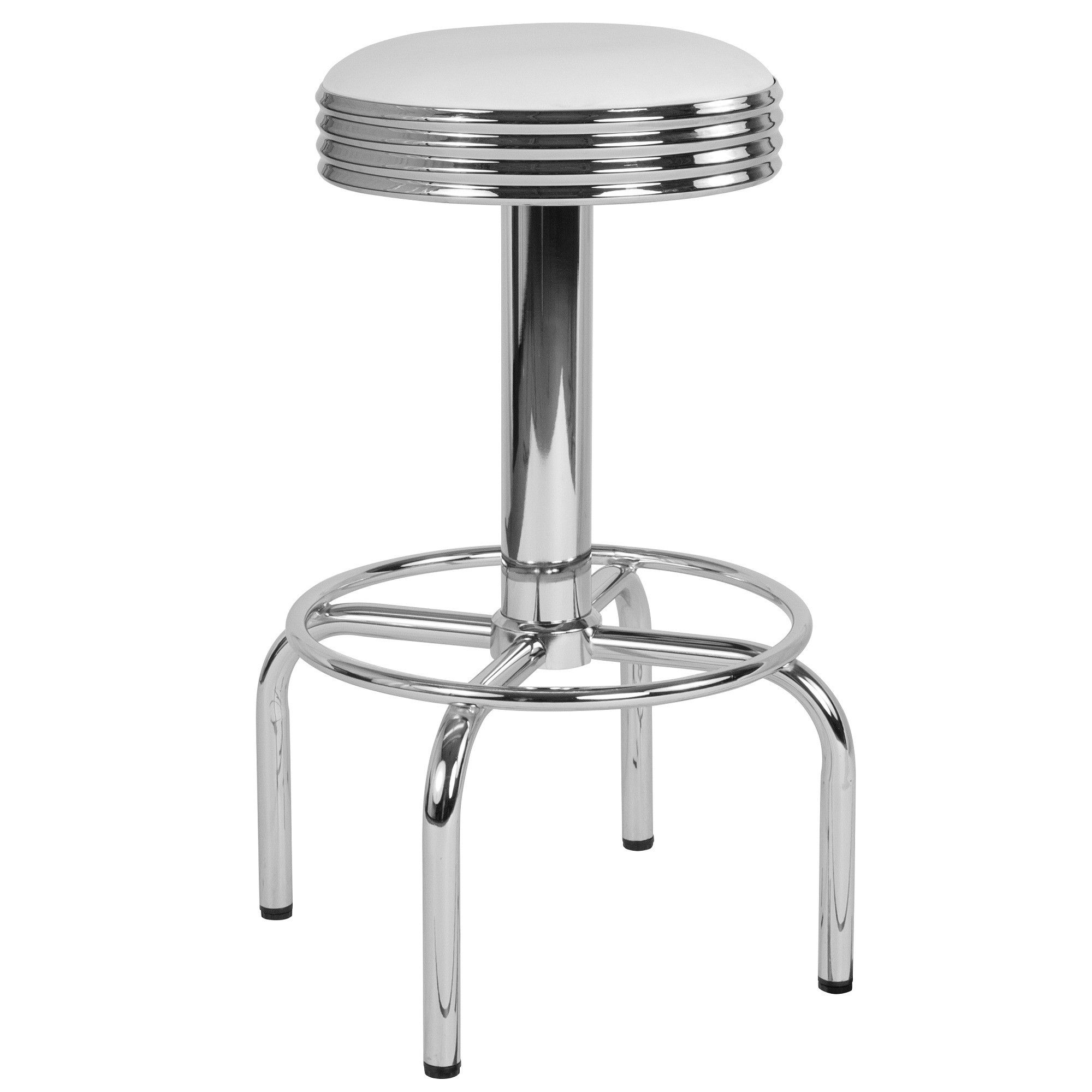 31 white vinyl backless design retro diner bar stool with