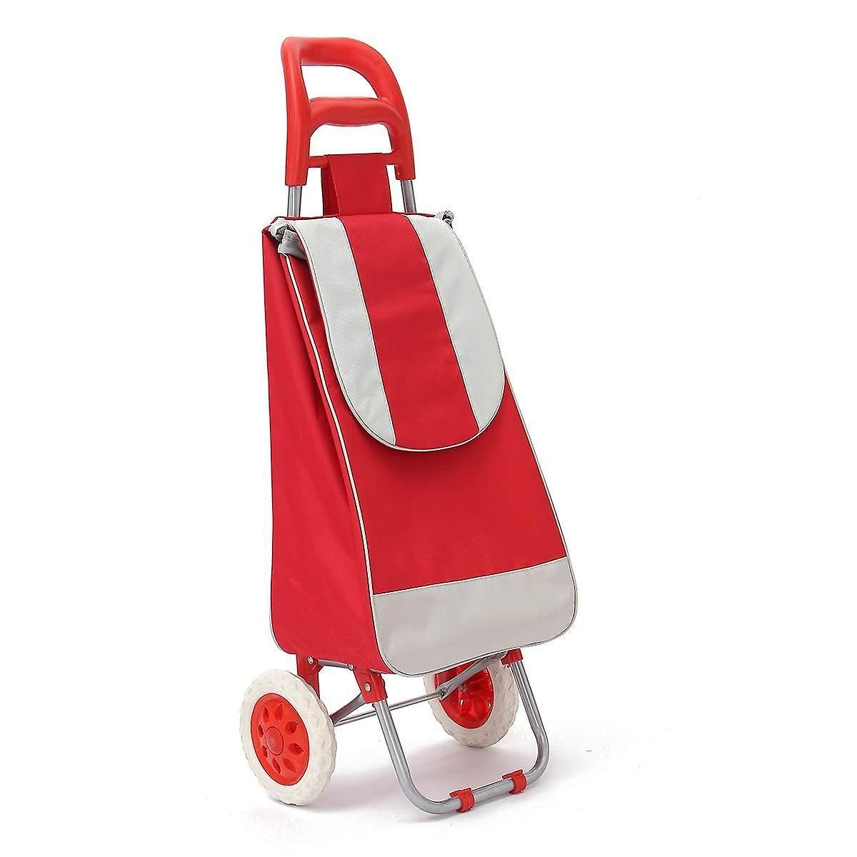 45l foldable shopping trolley bag on wheels push tote cart