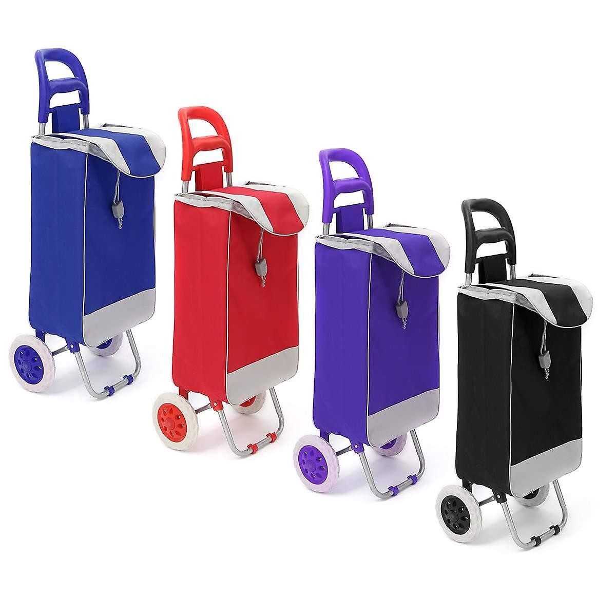 45l foldable shopping trolley bag on wheels push tote cart