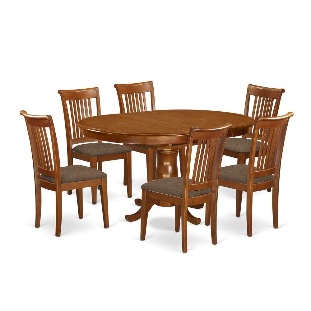 7 pc dining room set oval dining table with leaf