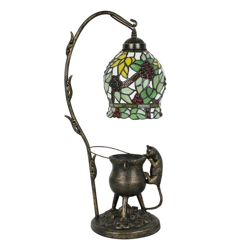 8 inch european pastoral retro tiffany table lamp with