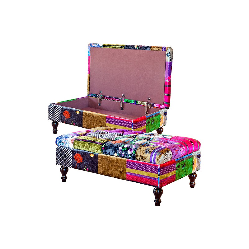 Alhambra patchwork storage ottoman 1