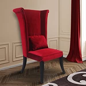 Amazon com armen living mad hatter dining chair in red