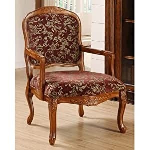 Amazon com burgundy floral accent chair enjoy the 1