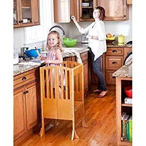 Amazon com guidecraft contemporary kitchen helper stool 1