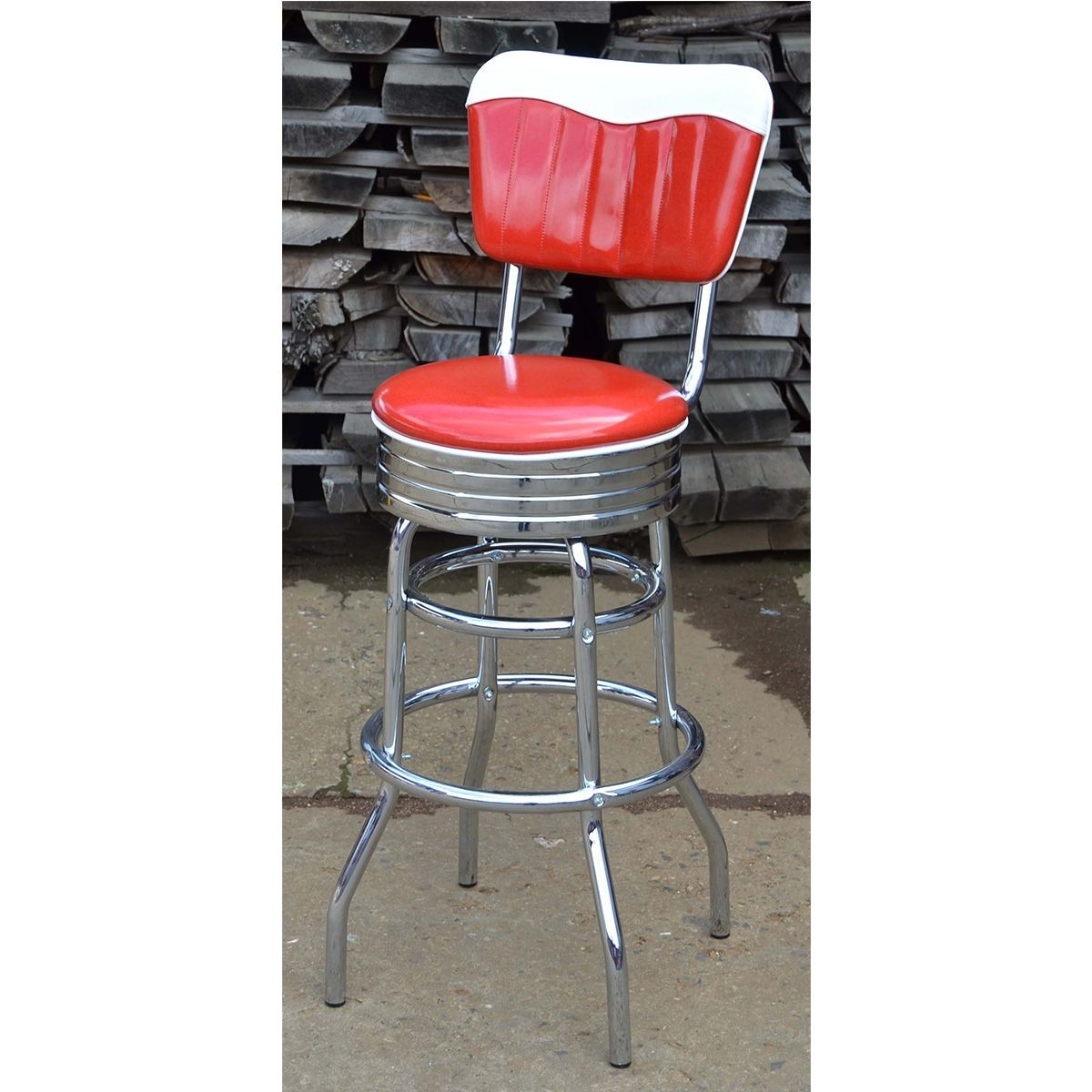 American retro bar stool with backrest diner restaurants