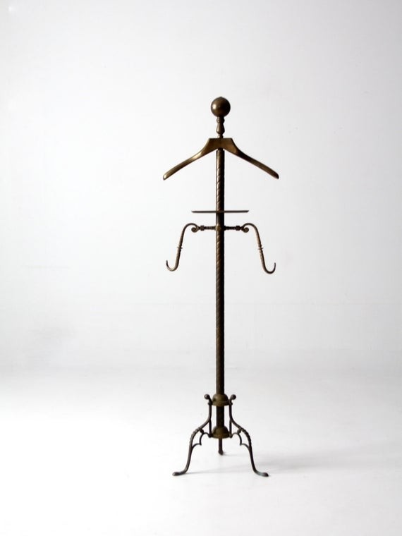 Antique valet brass valet stand clothes rack stand