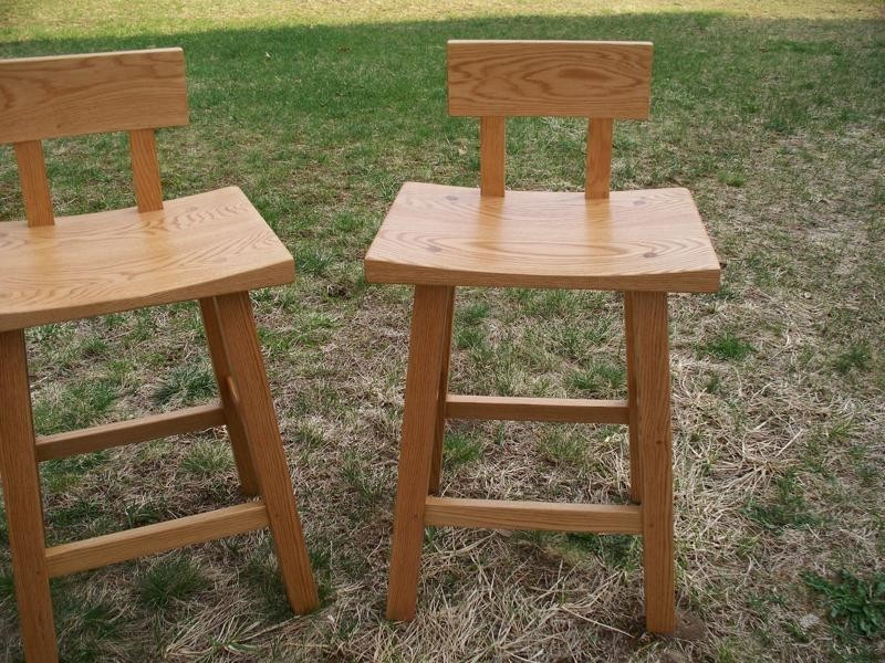 Asian style bar stool with back rest