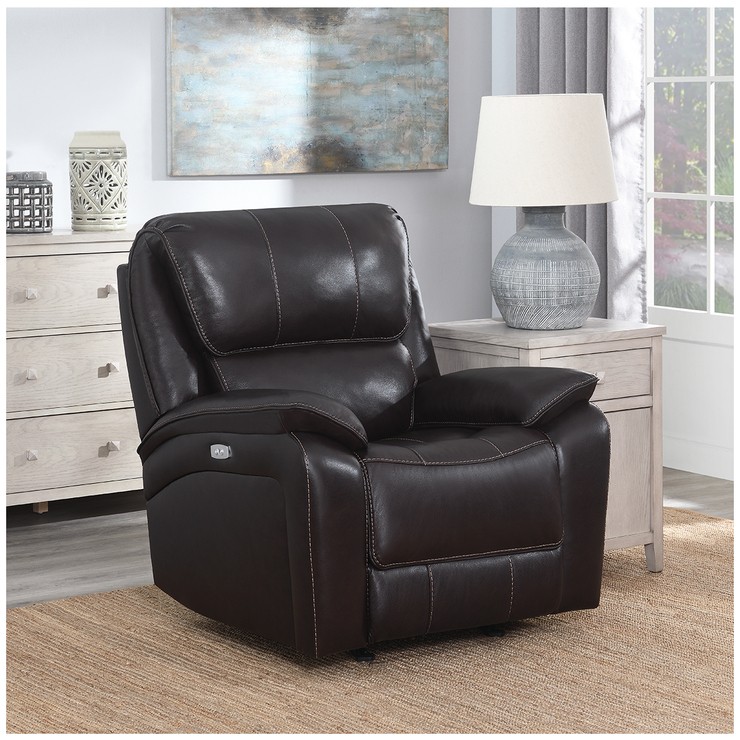 Barcalounger leather power swivel glider recliner costco 1