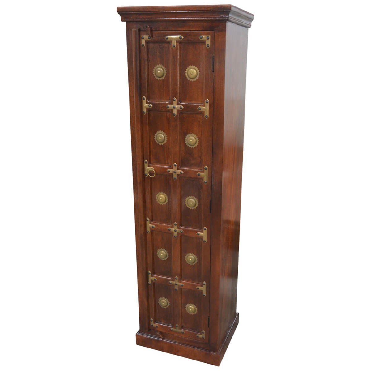 Barstow antique heritage brass accents wood tall linen cabinet