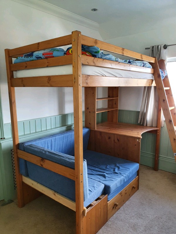 Bunk bed ladder reversible extra bed underneath with