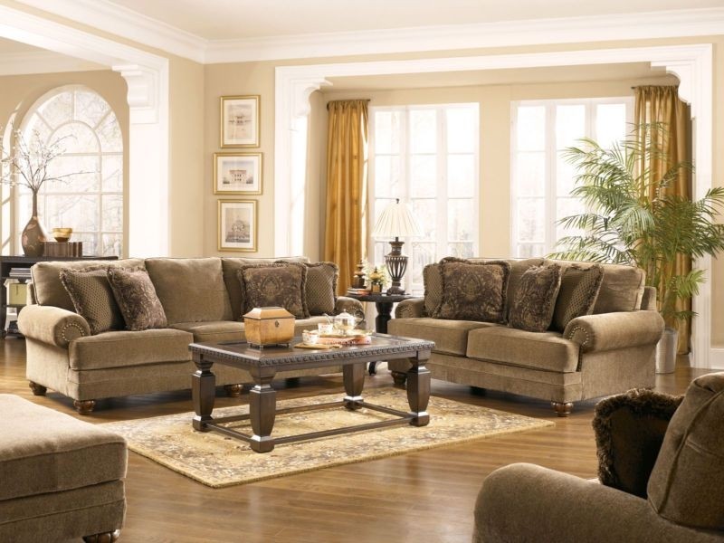Chenille old world sofas traditional tan cottage