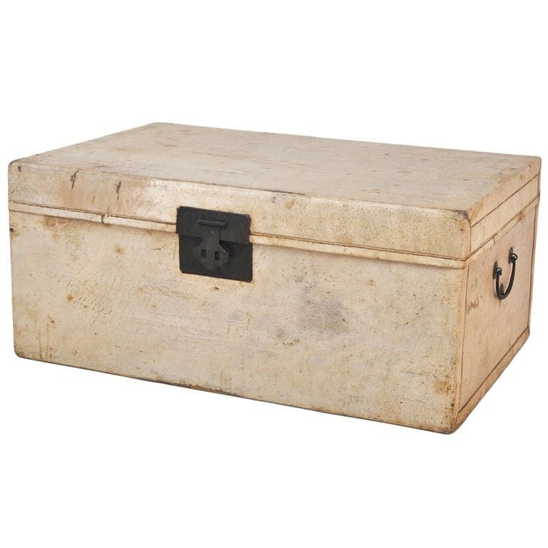 Chinese leather trunk at 1stdibs