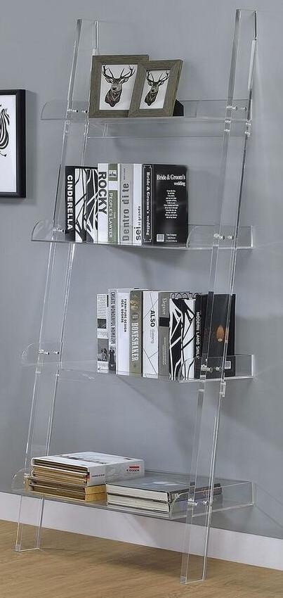 Clear acrylic ladder bookcase furniture express