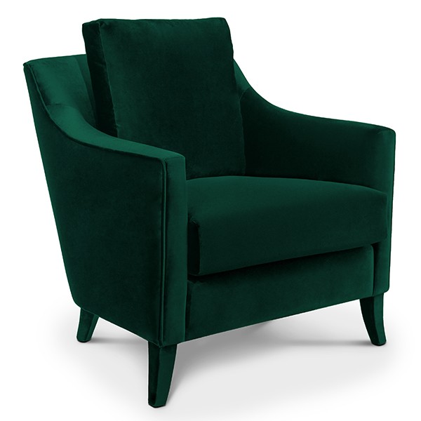Como designer green velvet armchair robson furniture