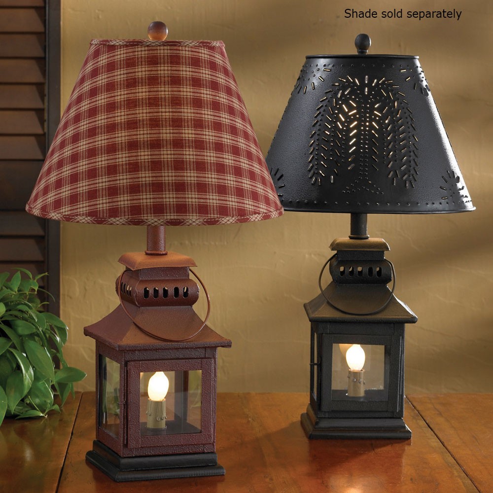 Country lantern lamp in red or black 20 tall by
