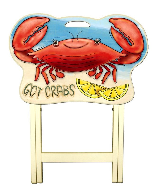 Crab shaped tv trays nautical decor beach decor blue water