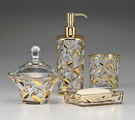 Crystal and gold vine gold bathroom accessories bath