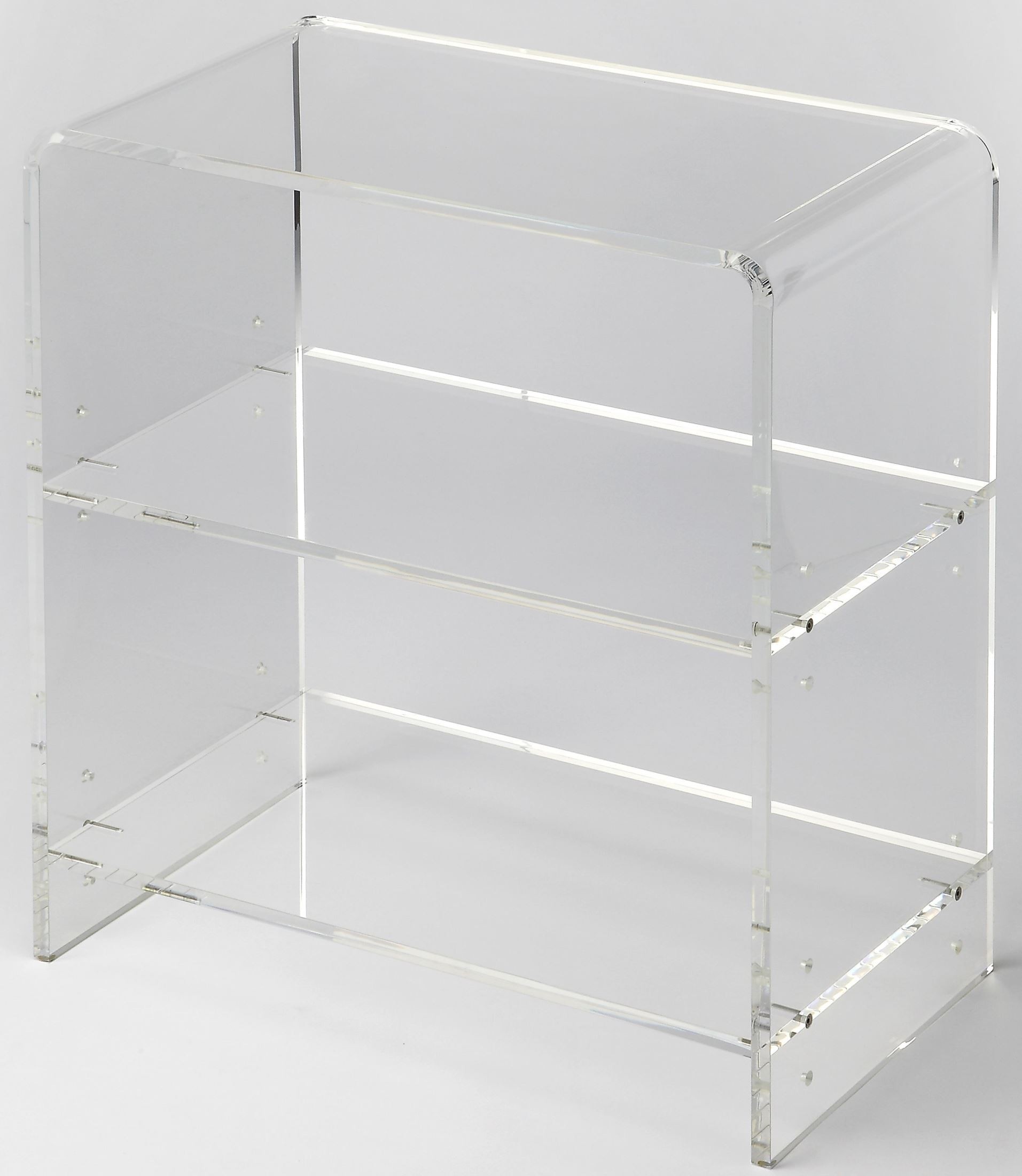 Crystal clear acrylic bookcase from butler coleman furniture
