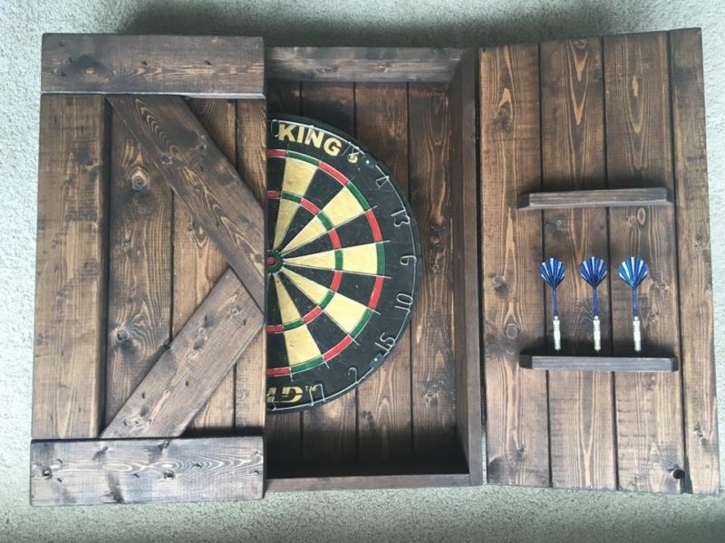 Custom dart board cabinet dc wood co