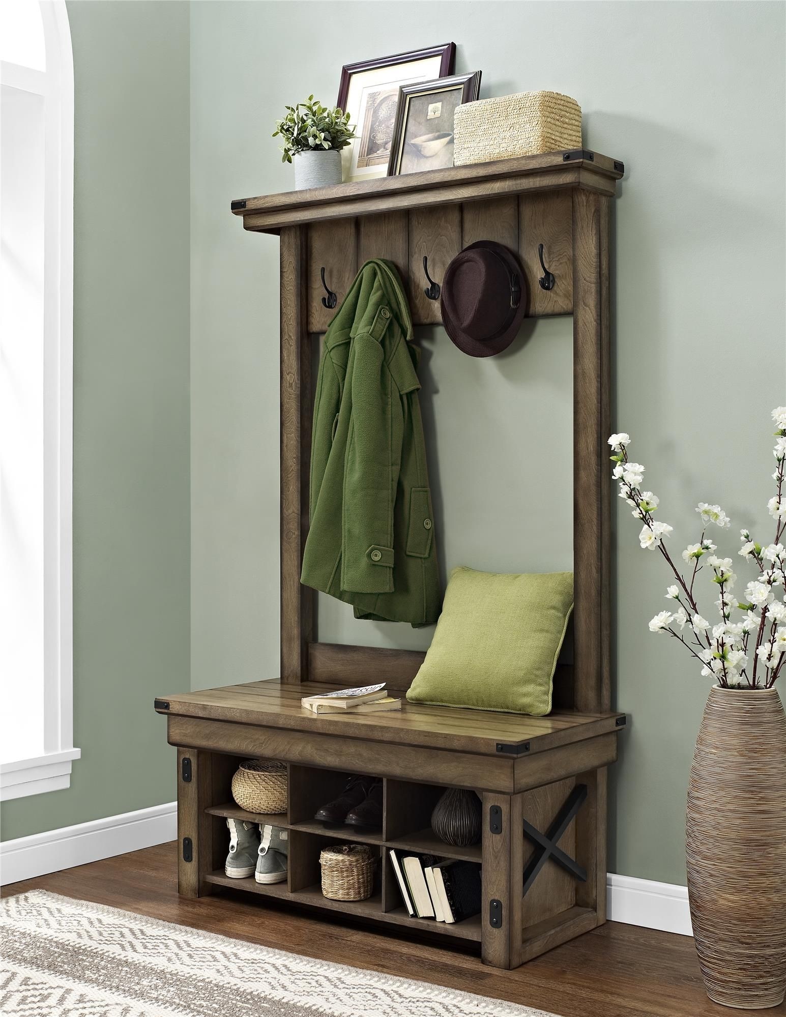 Daisee entryway hall tree with storage bench hall bench