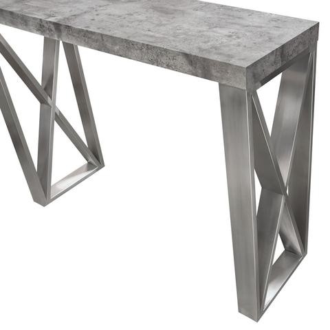 Diamond sofa carrera pub table in 3d faux concrete finish
