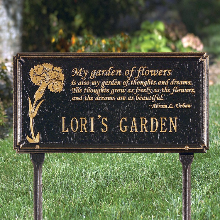 Diantus personalized garden plaque