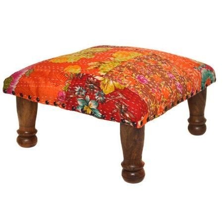 Divine designs patchwork ottoman with images patchwork